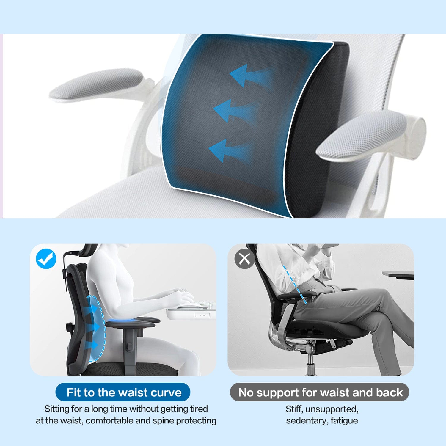 Bamboo Memory Foam Lumbar Support Cushion V915-MB0099