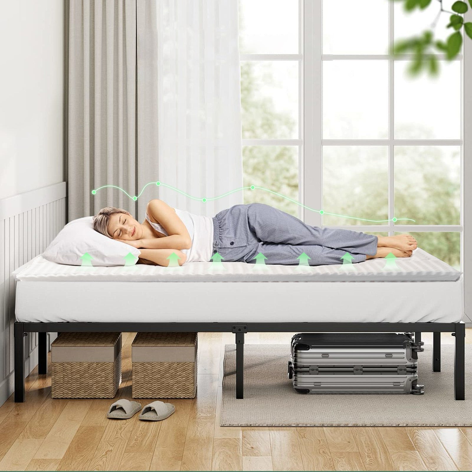 8cm Memory Foam Topper with Bamboo Mattress Cover - Queen V915-MB0102