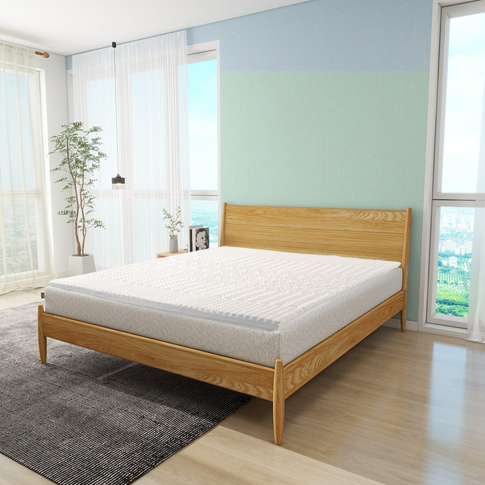 8cm Memory Foam Topper with Bamboo Mattress Cover - Queen V915-MB0102