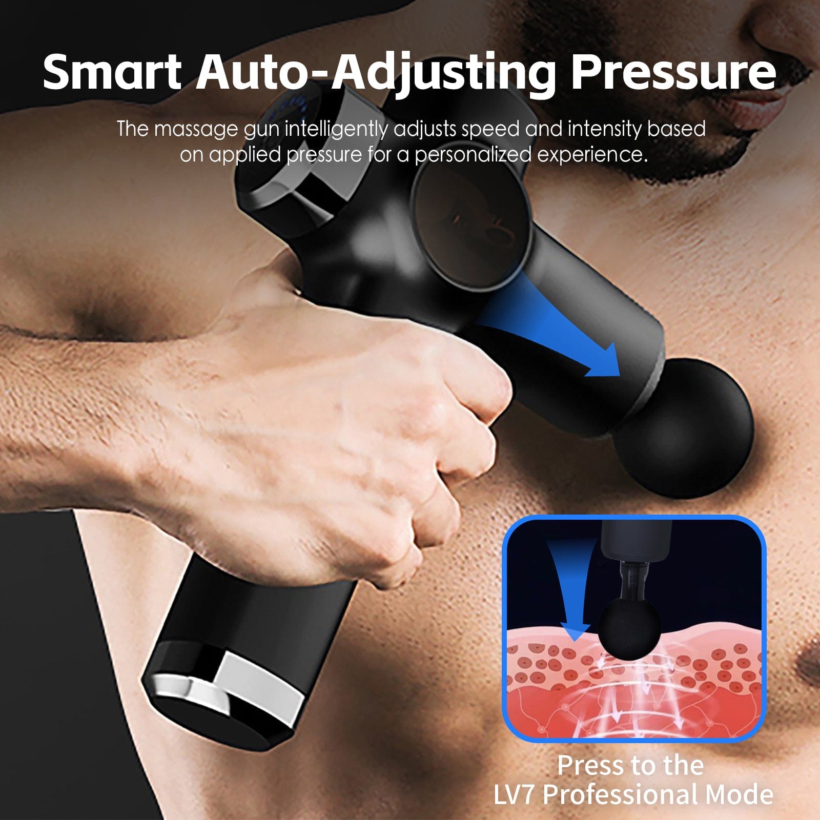 Remology Impact Therapy 7 Adaptive Speed USB-C Fascial Massage Gun with 4 Heads V915-RM0037