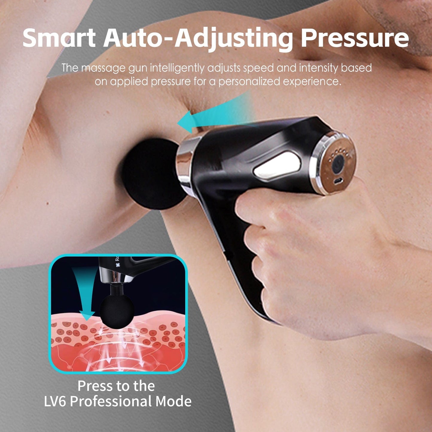 Remology Impact Therapy 6 Adaptive Speed USB-C Massage Gun with 4 Heads V915-RM0038