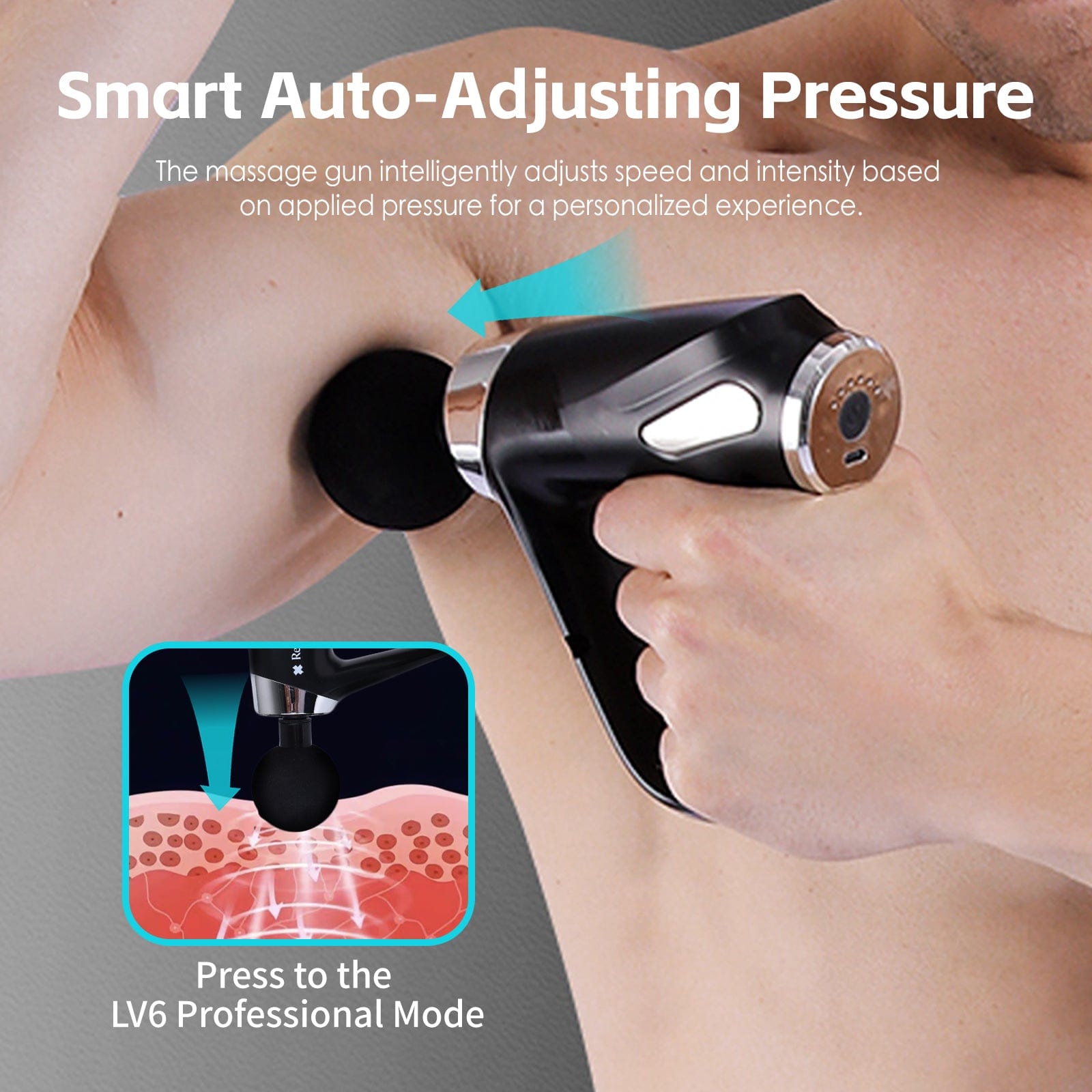 Remology Impact Therapy 6 Adaptive Speed USB-C Massage Gun with 4 Heads V915-RM0038
