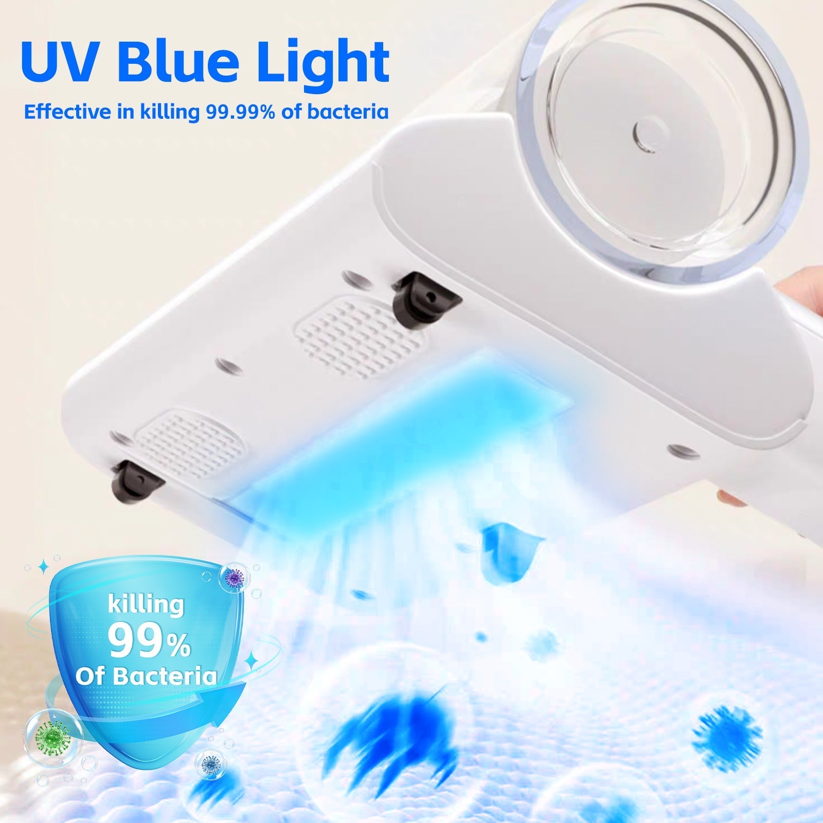 UV-C Cordless Dust Mite Vacuum Handheld Sanitizing Cleaner with 1200 mAh Battery V915-RM0042