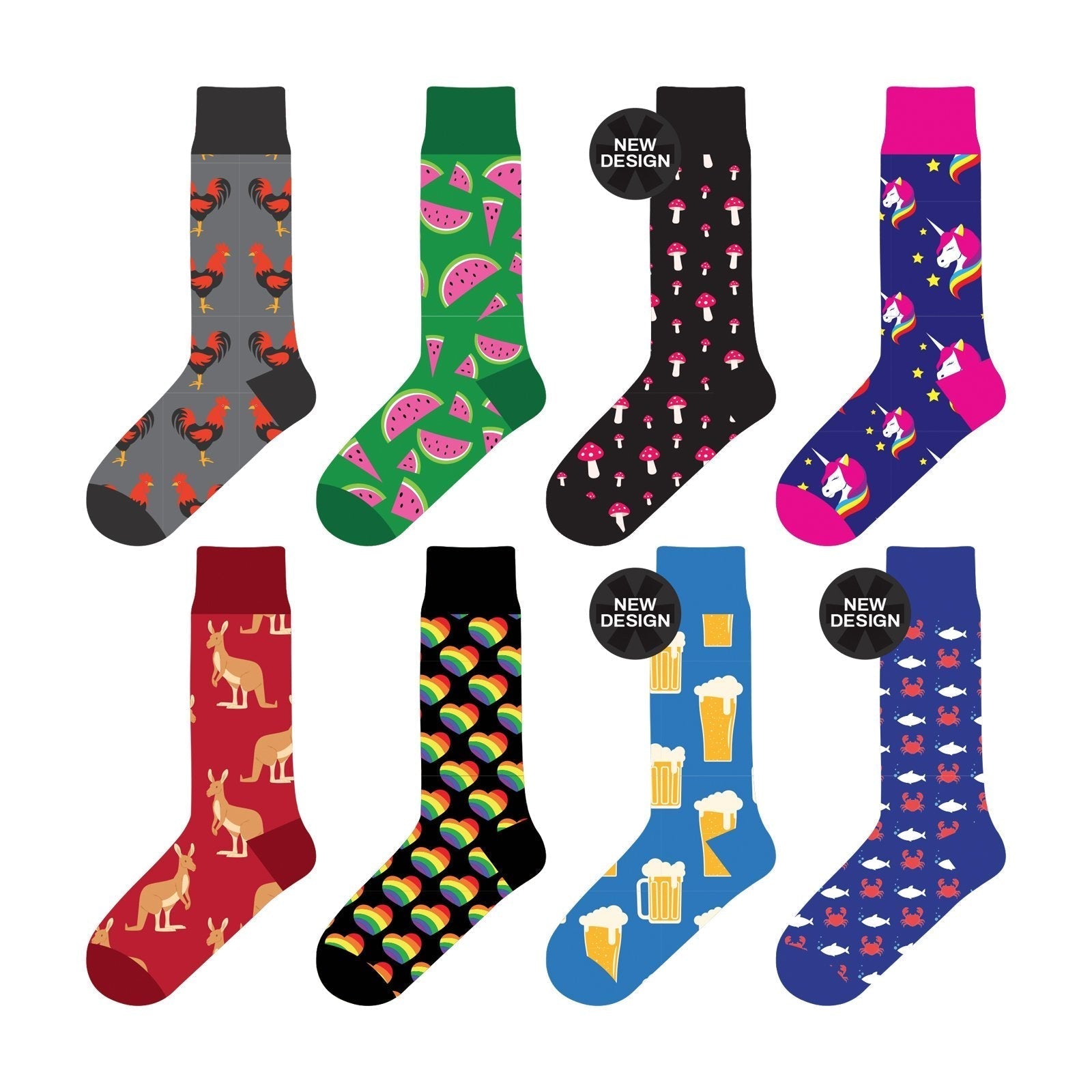 Colorful Socks - 8 Pairs Funny Colorful Dress Socks one Size 5-13 Men Socks Women Socks V915-SE0001