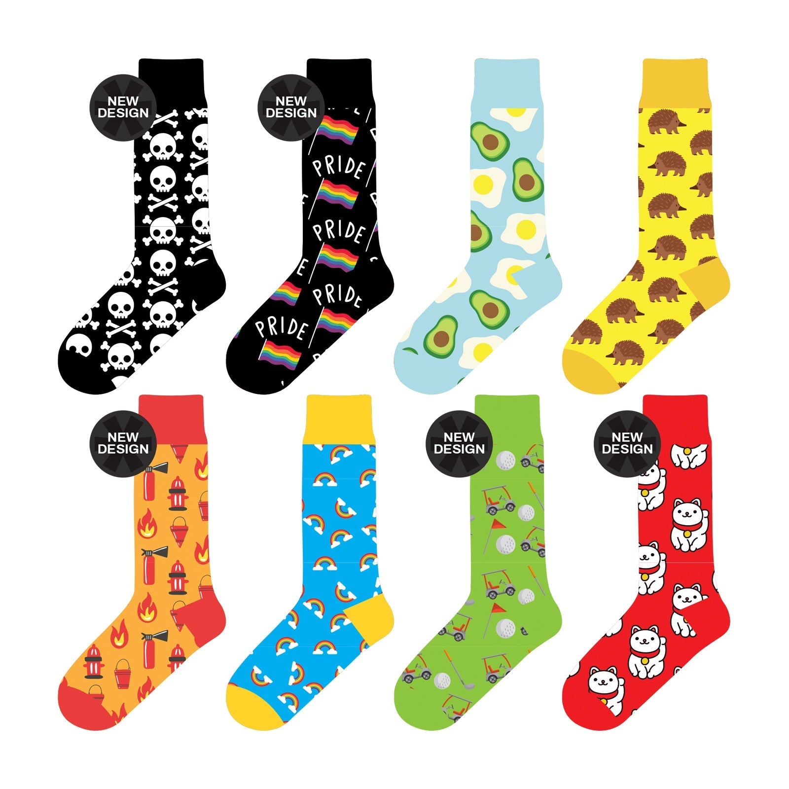 Colorful Socks - 8 Pairs Funny Colorful Dress Socks one Size 5-13 Men Socks Women Socks V915-SE0001