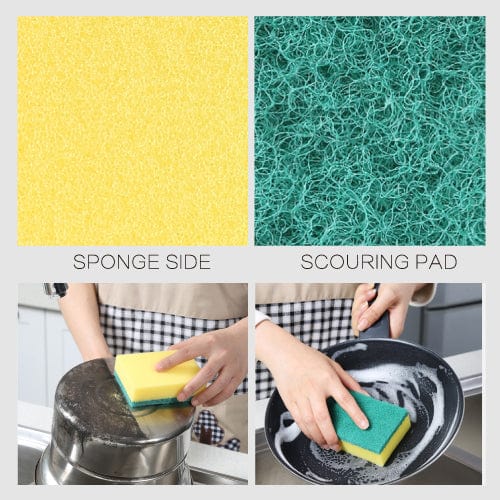 30 Pcs Heavy-Duty Sponge Scourers - Multi-Purpose Kitchen Cleaning Pads V915-SP0002X3