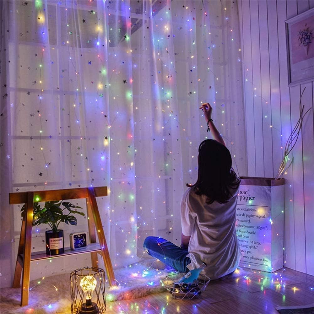 400 Low Voltage LED Curtain Lights 8 Functions 1.9x2M Christmas Decoration Multicolor V915-XU1130