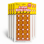 6 Cards of 8-Shot Ring Caps - 144 Shots Each, Total 684 Shots - Toy Gun Cap Refills V922-AWD-A0211-CAP144R6PK