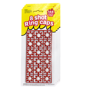 6 Cards of 8-Shot Ring Caps - 144 Shots Each, Total 684 Shots - Toy Gun Cap Refills V922-AWD-A0211-CAP144R6PK