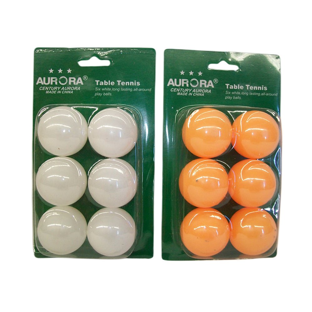 6x Table tennis balls 6 balls on card (36balls) - White V922-AWD-A0432-TABTEN-W