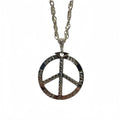 Silver Peace sign Necklace, Bling Chain ,Fancy Dress V922-AWD-A0531-BIGBLI-PE