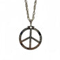 Silver Peace sign Necklace, Bling Chain ,Fancy Dress V922-AWD-A0531-BIGBLI-PE