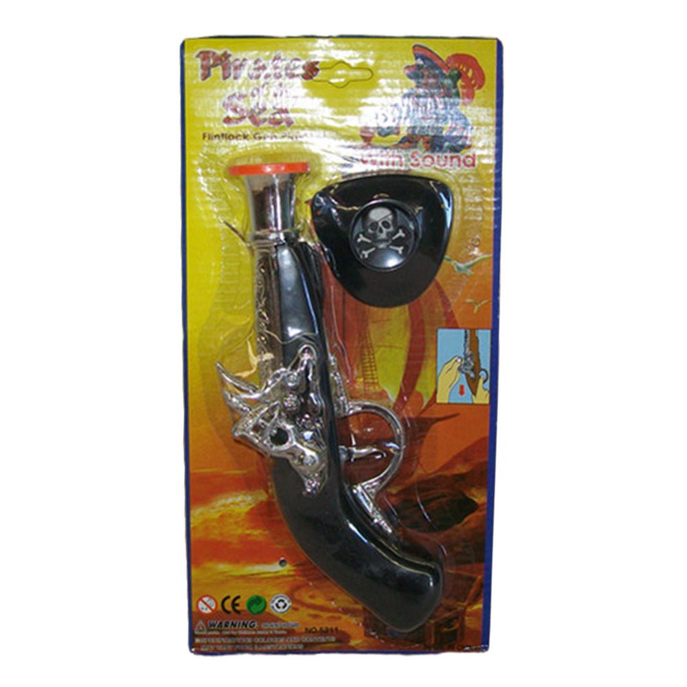 2x Toy Pirate gun & eyepatch sets V922-AWD-A1001-GUNFLI