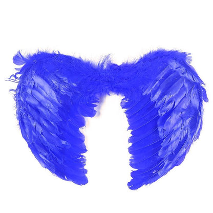 Large feather angel wings assorted colours - Blue V922-AWD-A130-ANGWIN-BLUE