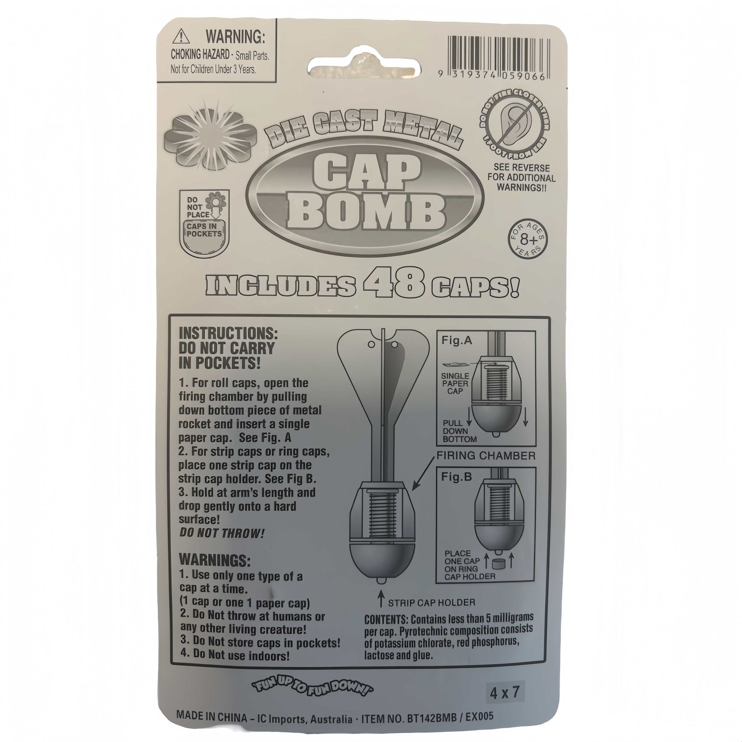 2 x Diecast Cap Bomb with 48 Shots pack, traditional toys V922-AWD-B0121-CAPBOM-2
