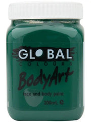 Global Colours BodyArt Face and body paint in Jar 200ml Performance quality - Deep Green V922-AWD-B0231-FPJGR