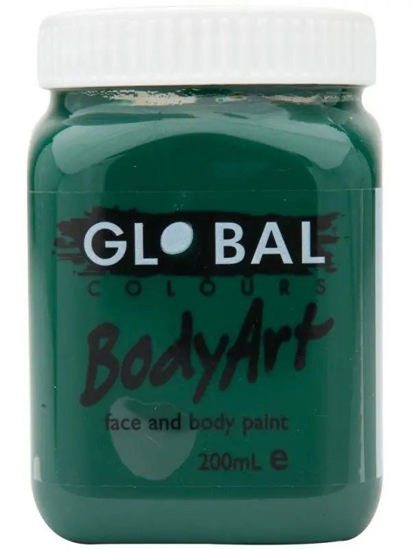 Global Colours BodyArt Face and body paint in Jar 200ml Performance quality - Deep Green V922-AWD-B0231-FPJGR