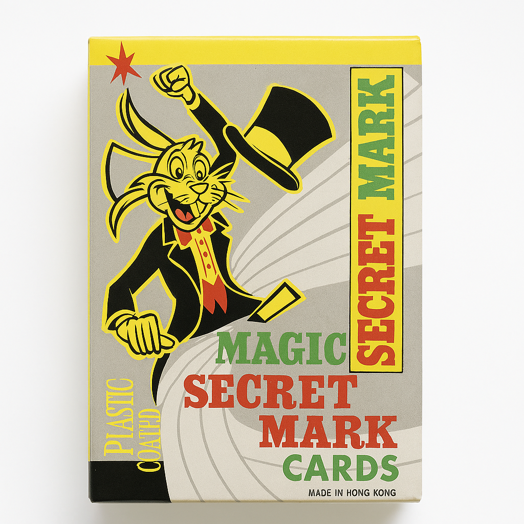 Magic Secret Marked Playing Cards - Plastic Coated, Easy-Read Marking System, Poker Size, Made in Hong Kong - V922-AWD-B0411-SECCAR