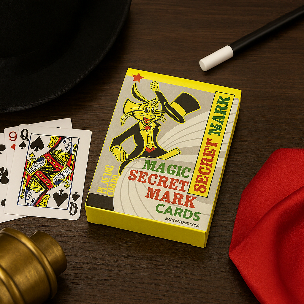 Magic Secret Marked Playing Cards - Plastic Coated, Easy-Read Marking System, Poker Size, Made in Hong Kong - V922-AWD-B0411-SECCAR