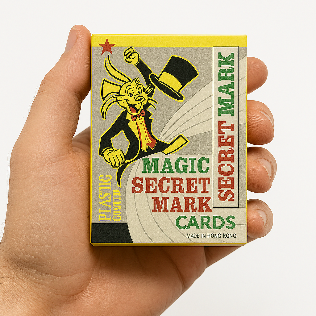 Magic Secret Marked Playing Cards - Plastic Coated, Easy-Read Marking System, Poker Size, Made in Hong Kong - V922-AWD-B0411-SECCAR