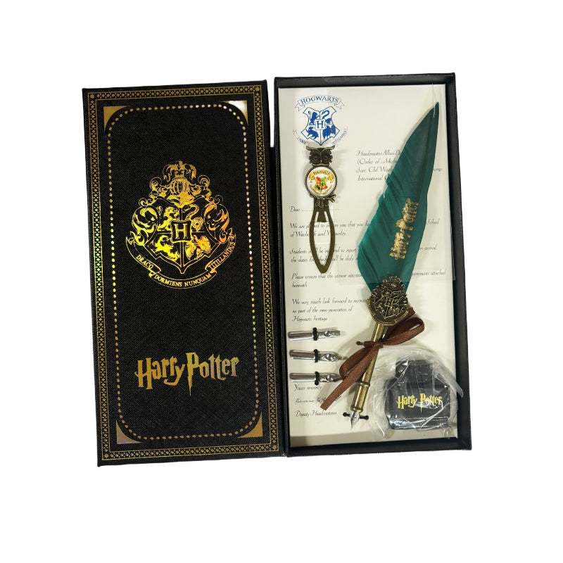 Harry Potter Vintage Feather Dip Pen Writing Set with ink Calligraphy Quill Pen Gifts - CLARET RED V922-AWD-B0502-HPSTAR