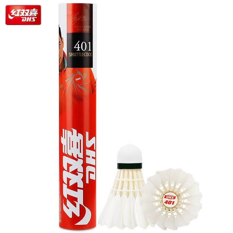 12PCs of DHS Badminton Goose Feather Shuttlecock Model 401 / 402 - 401 V922-AWD-B0520-DHS401