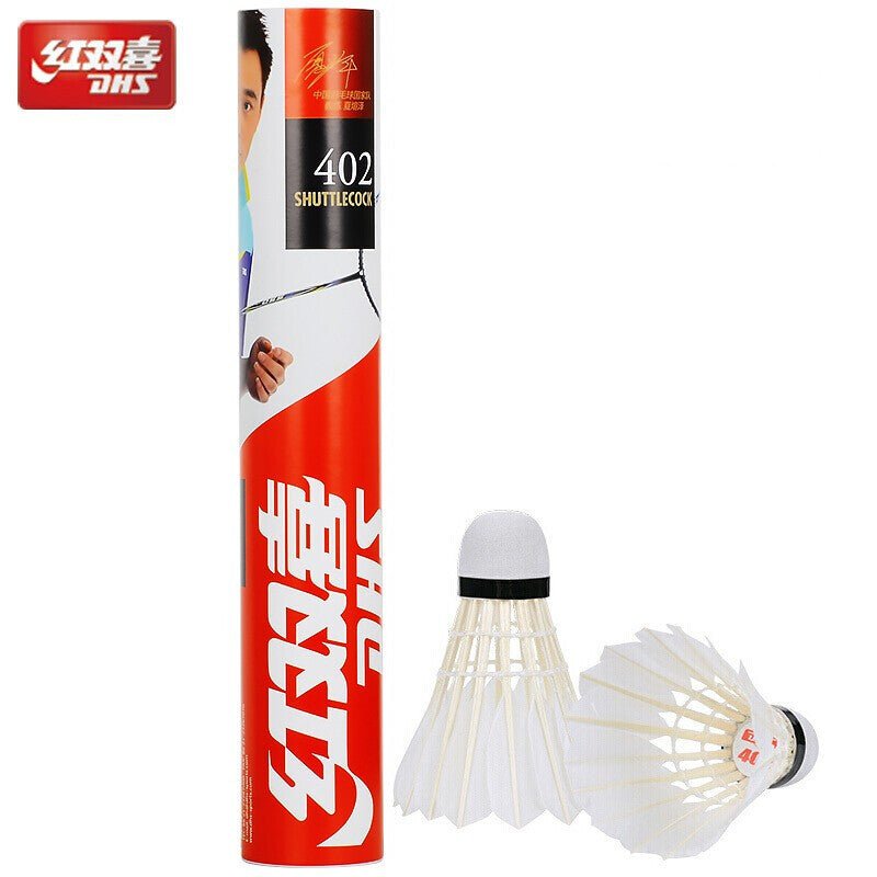 12PCs of DHS Badminton Goose Feather Shuttlecock Model 401 / 402 - 401 V922-AWD-B0520-DHS401