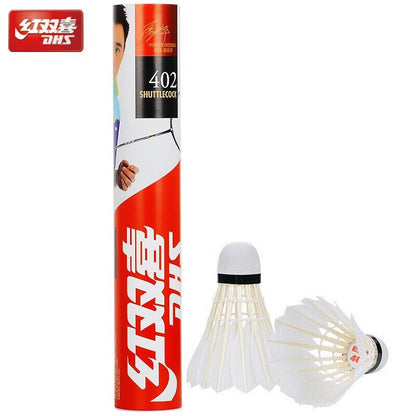 12PCs of DHS Badminton Goose Feather Shuttlecock Model 401 / 402 - 401 V922-AWD-B0520-DHS401