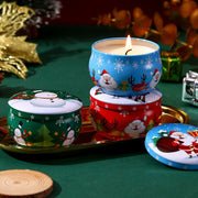4 Pcs of Scented Candle Tinplate Jar Wax Plant Candle Christmas Gift V922-AWD-B052X-SCECAN