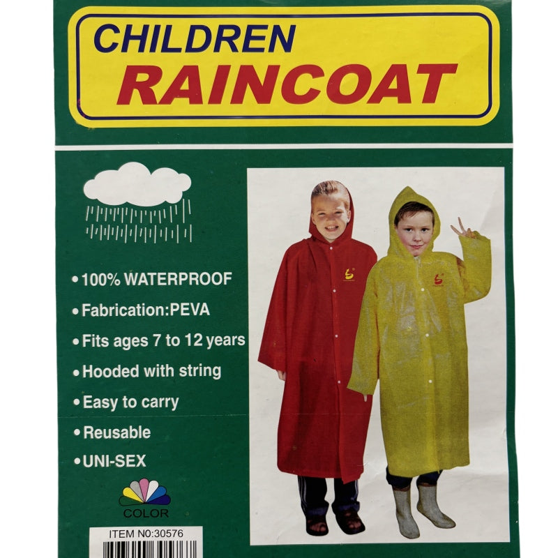2 PCs of PEVA CHILDS' RAINCOATs fits 7~12years - 2x Blue V922-AWD-B1021-CHIRAI-B