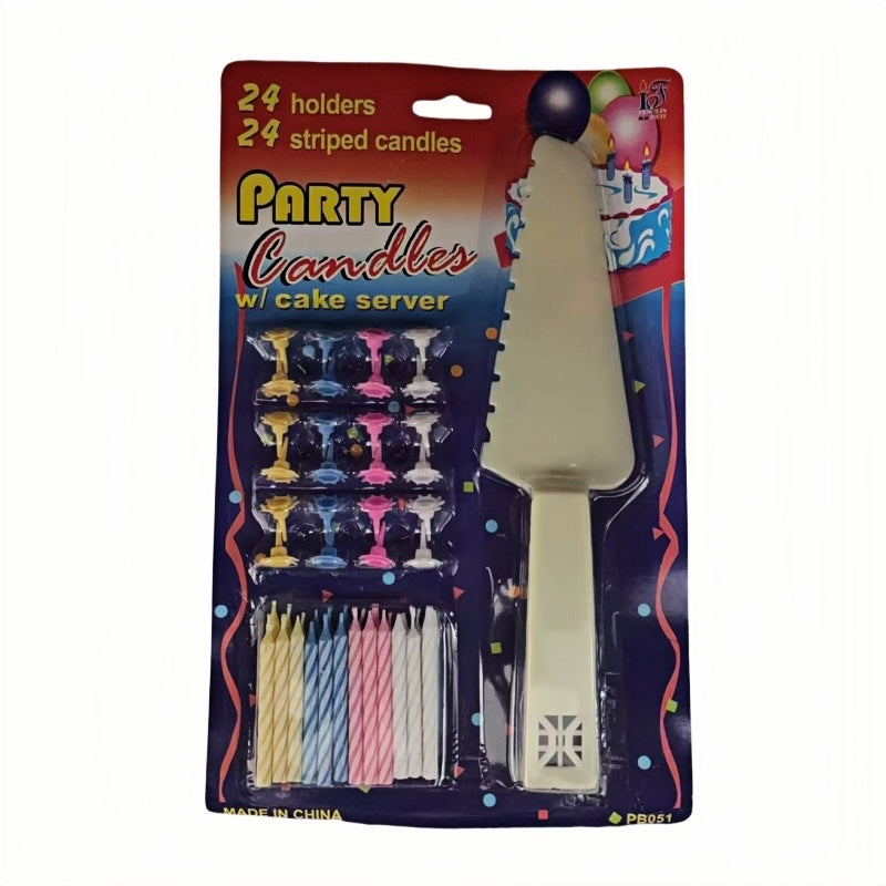 4 Sets of Party candles with Cake server sets V922-AWD-B1323-CANPAC