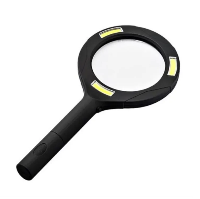 LED Magnifying Glass with COB Light-250 Lumens Glass Lens Ergonomic Handle V922-AWD-C0301-MAGGLA250