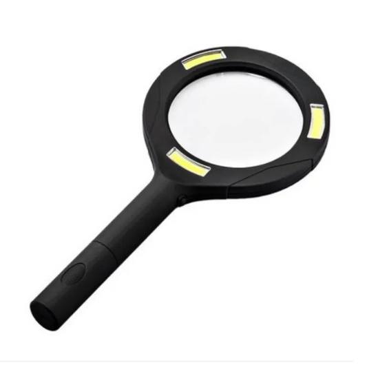 LED Magnifying Glass with COB Light-250 Lumens Glass Lens Ergonomic Handle V922-AWD-C0301-MAGGLA250