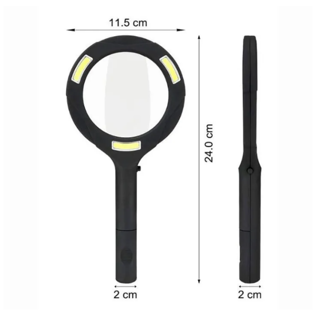 LED Magnifying Glass with COB Light-250 Lumens Glass Lens Ergonomic Handle V922-AWD-C0301-MAGGLA250