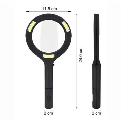 LED Magnifying Glass with COB Light-250 Lumens Glass Lens Ergonomic Handle V922-AWD-C0301-MAGGLA250