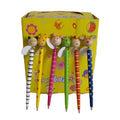 6x Wooden pens wit animal toy on tip V922-AWD-C0731-WOOPEN