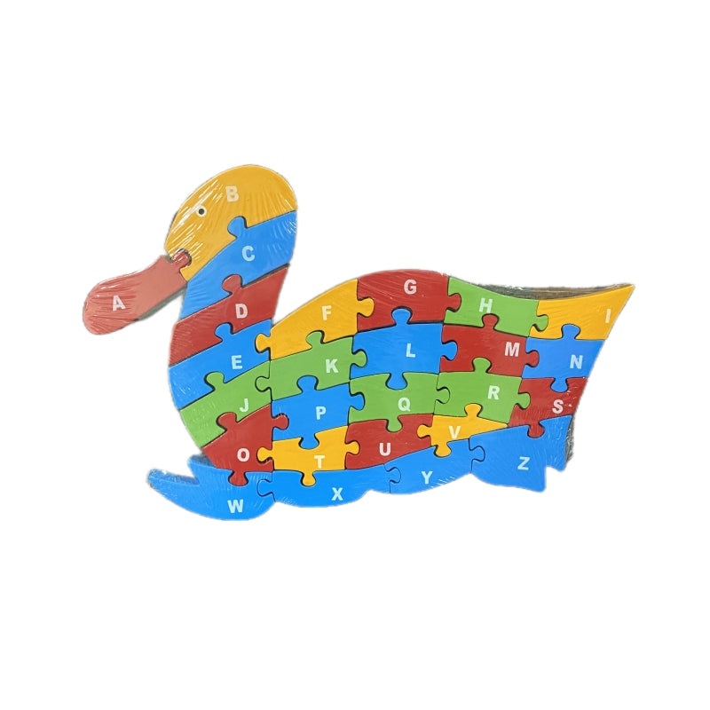 WOODEN ANIMAL PUZZLES ALPHABET AND NUMBER ASSORTED - Elephant V922-AWD-C0741-WOOASTO-7