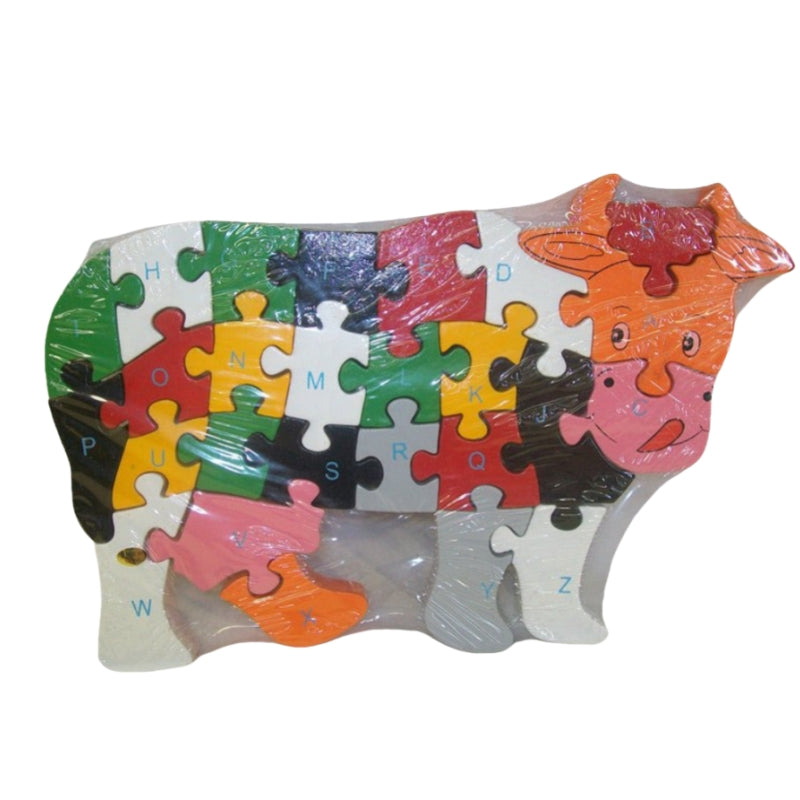 WOODEN ANIMAL PUZZLES ALPHABET AND NUMBER ASSORTED - Elephant V922-AWD-C0741-WOOASTO-7