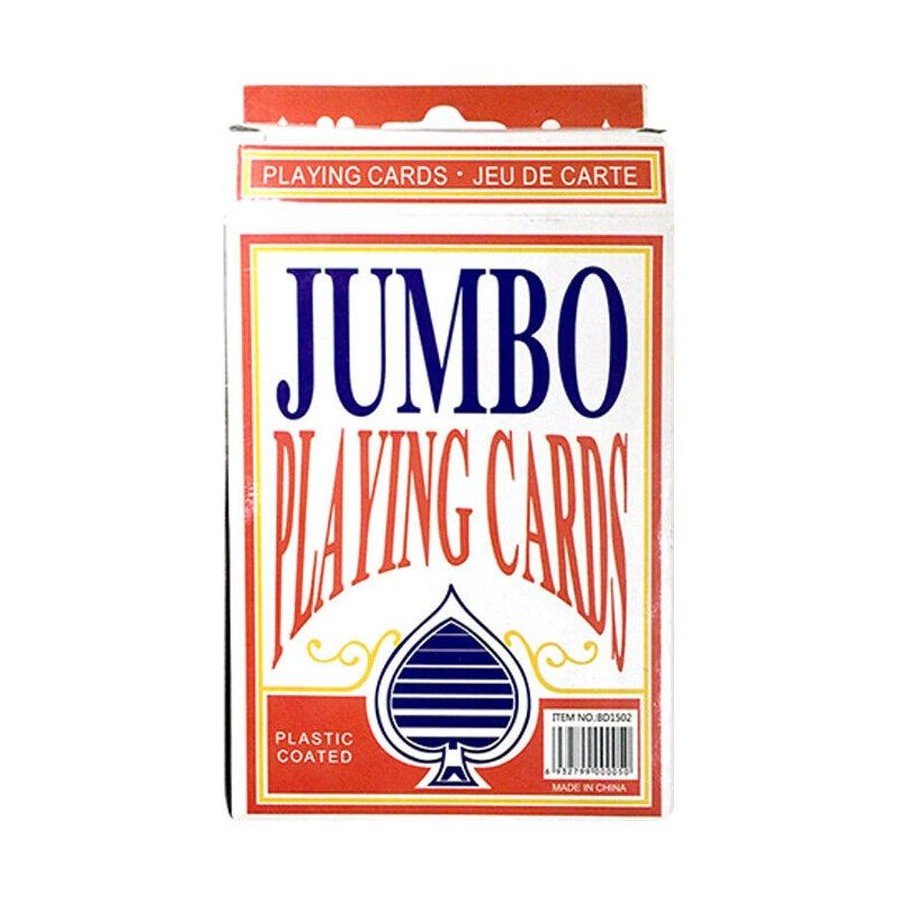 JUMBO PLAYING CARDS Large Deck Card Game Plastic Coated Poker Plating Cards V922-AWD-C0802-JUMCAR