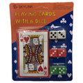 Playing card with 6 Colourful Dices V922-AWD-C1031-CARD1D