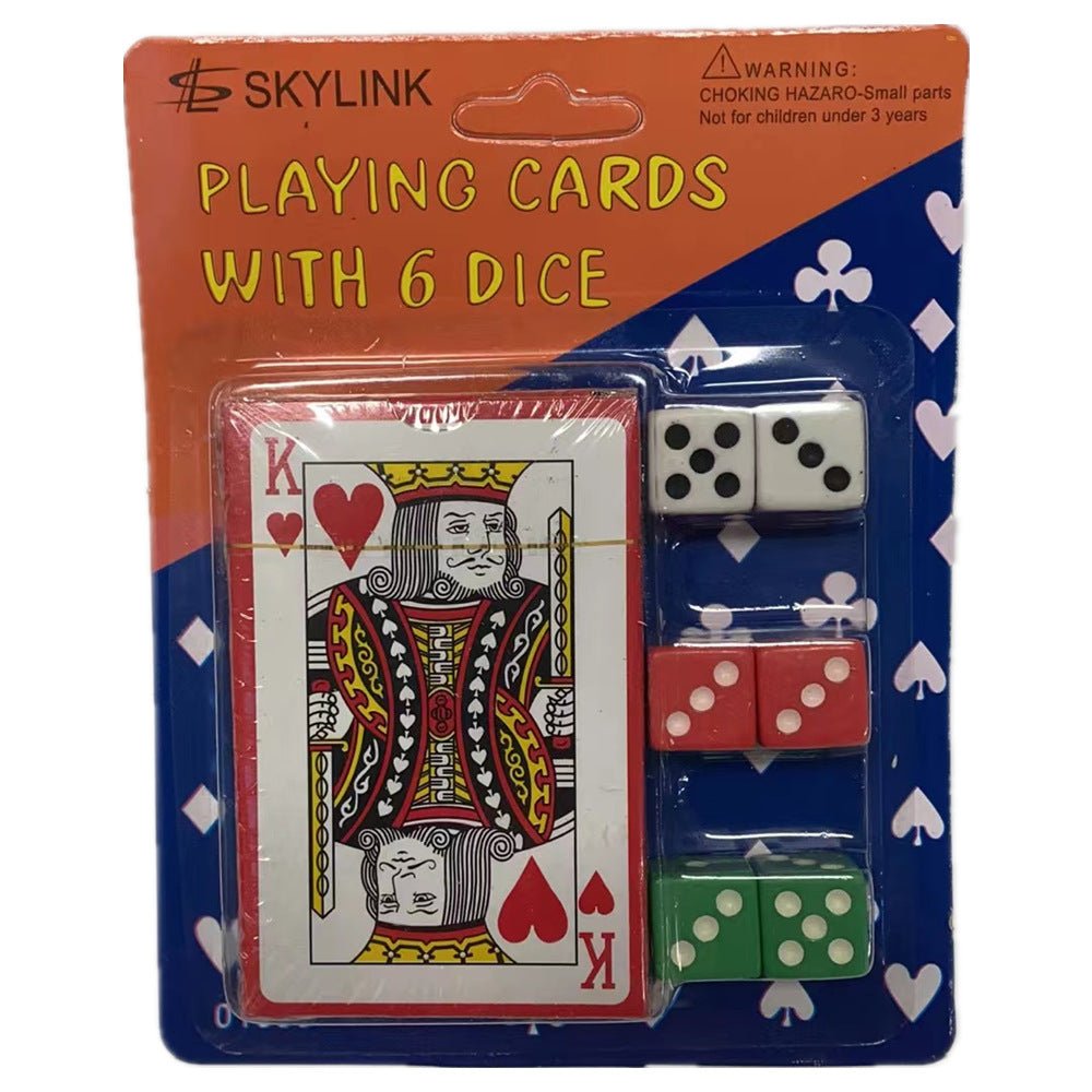 Playing card with 6 Colourful Dices V922-AWD-C1031-CARD1D