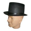 Black flocked tophat party hat V922-AWD-C110X-HATTOPF