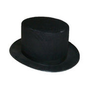 Black flocked tophat party hat V922-AWD-C110X-HATTOPF