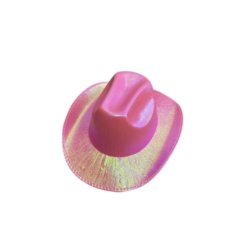Holographic Cowboy Party Hat (Adult Size) - Rose V922-AWD-C1133-HAT215-R