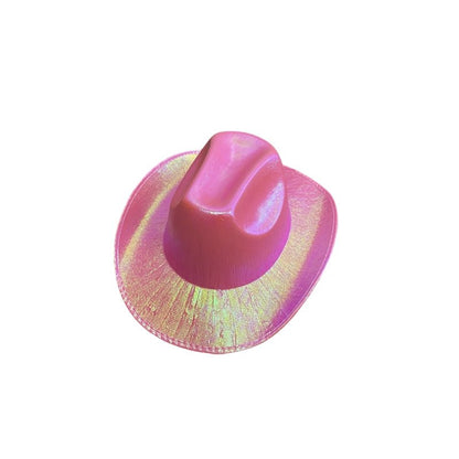 Holographic Cowboy Party Hat (Adult Size) - Rose V922-AWD-C1133-HAT215-R