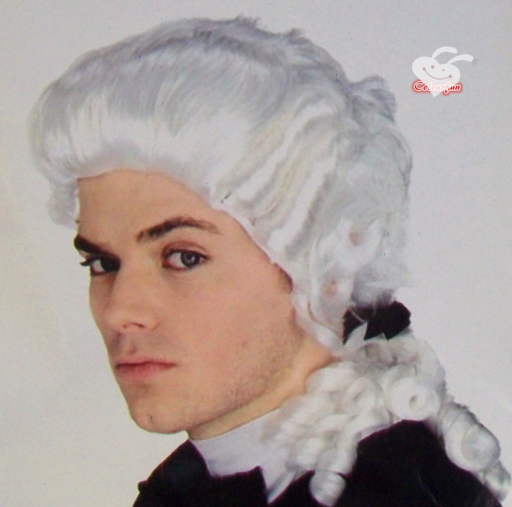 White Judge Wig Colonial Wig Lawyer Dress Costume Halloween Fancy Party wig V922-AWD-C1204-WIG911