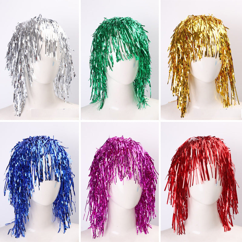 Party tinsel wig-assorted colour - Multi-colour V922-AWD-C1233-TINWIG2-MULTI-COLOUR