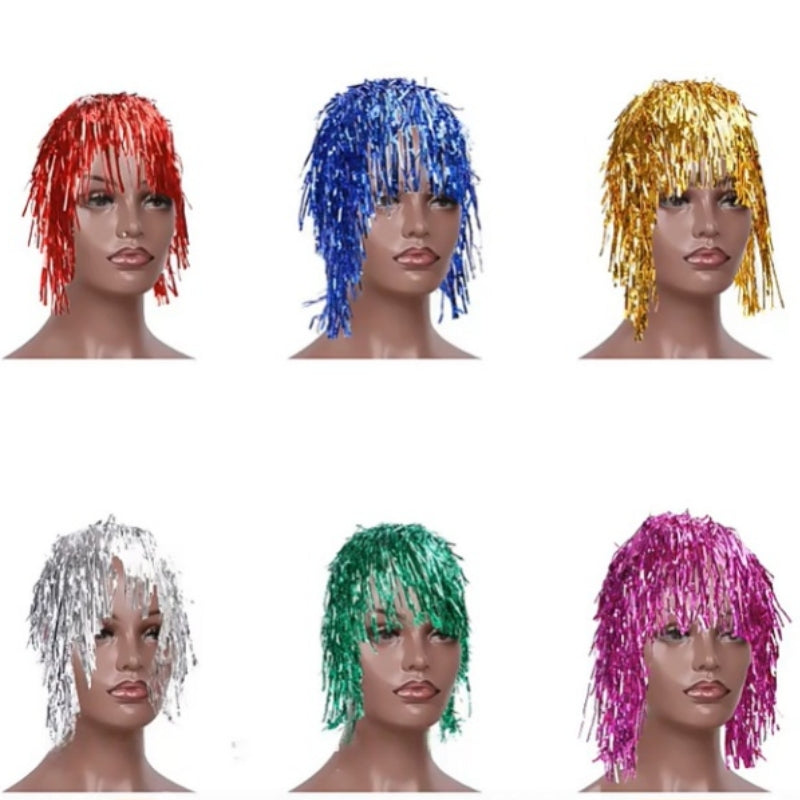 Party tinsel wig-assorted colour - Gold V922-AWD-C1234-TINWIG2-GOLD