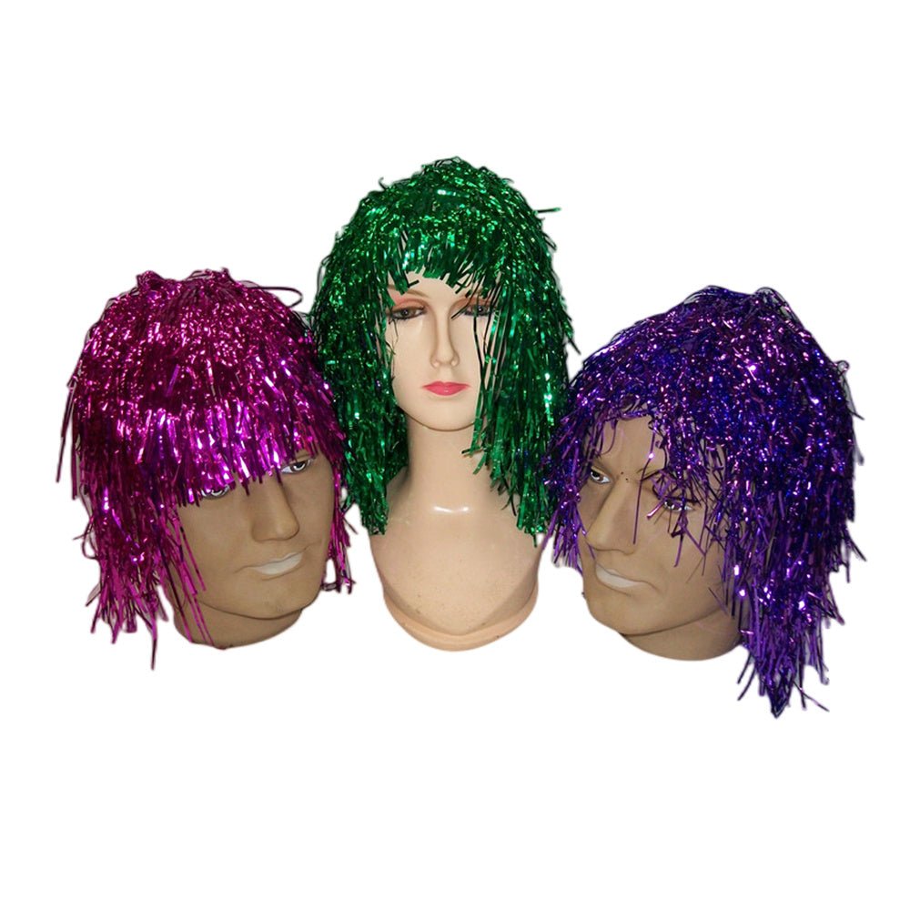 Party tinsel wig-assorted colour - Green V922-AWD-C1234-TINWIG2-GREEN