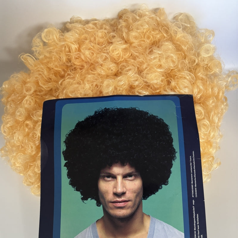 Large gold Afro wig V922-AWD-C1621-WIG446G